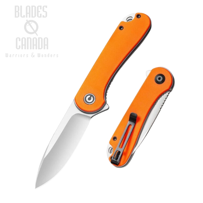 CIVIVI Elementum Flipper Folding Knife, D2, G10 Orange, 907R