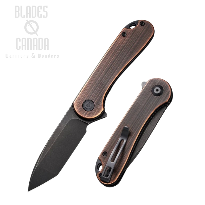 CIVIVI Elementum Flipper Folding Knife, D2 Tanto, Copper Handle, 907TB