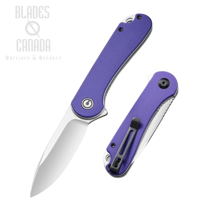 CIVIVI Elementum Flipper Folding Knife, D2, G10 Purple, 907V