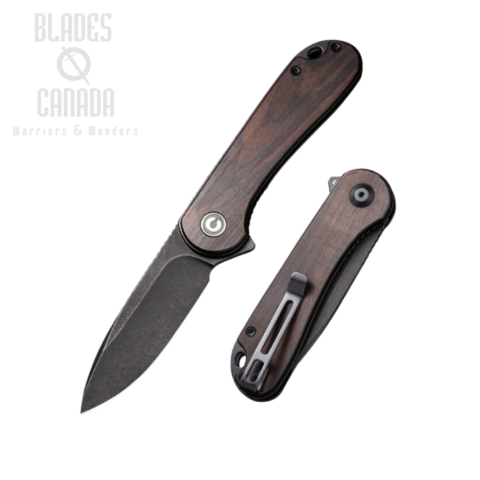 CIVIVI Elementum Flipper Folding Knife, D2 Steel, Ebony Wood, C907W