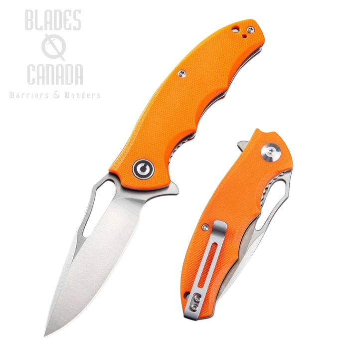 CIVIVI Little Friend Flipper Folding Knife, D2, G10 Orange, 910B