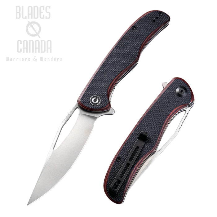 CIVIVI Shredder Flipper Folding Knife, D2, G10 Black/Red, C912B