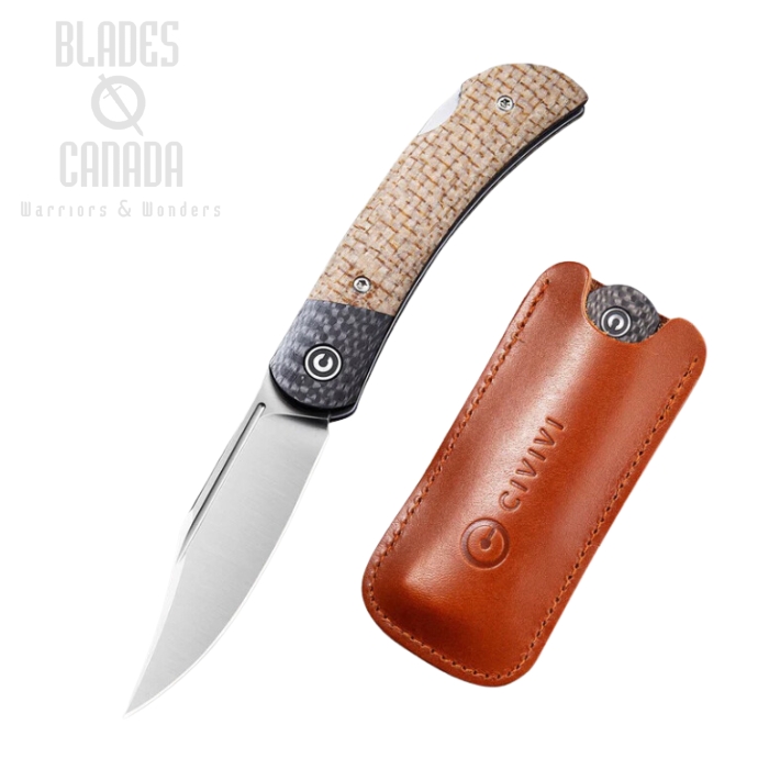 CIVIVI Rustic Gent Folding Knife, D2, Micarta Tan, 914C