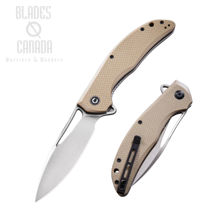 CIVIVI Vexer Flipper Folding Knife, D2, G10 Tan, 915B