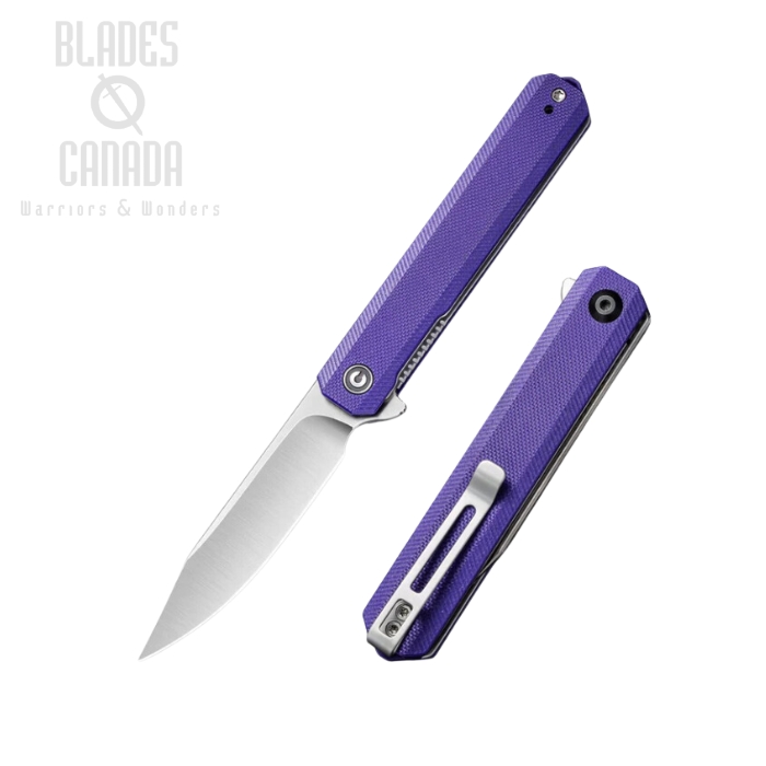 CIVIVI Chronic Flipper Folding Knife, G10 Purple, 917D