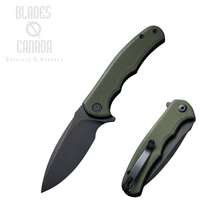 CIVIVI Mini Praxis Flipper Folding Knife, D2 Black, G10 OD Green, C18026C-1