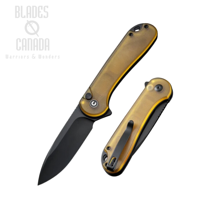 CIVIVI Elementum II Flipper Button Lock Knife, Nitro-V Black, Ultem, C18062P-8