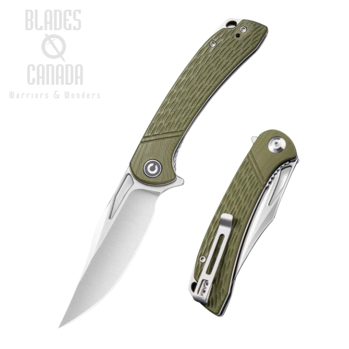 CIVIVI Dogma Flipper Folding Knife, D2, G10 OD Green, 2005A