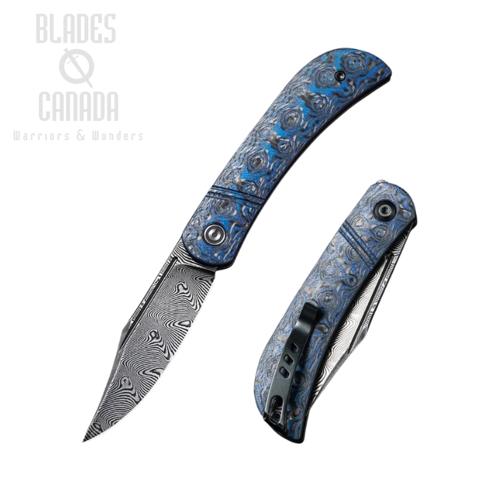 CIVIVI Appalachian Drifter Slipjoint Folding Knife, Damascus, G10/Carbon Fiber, 2015DS-2