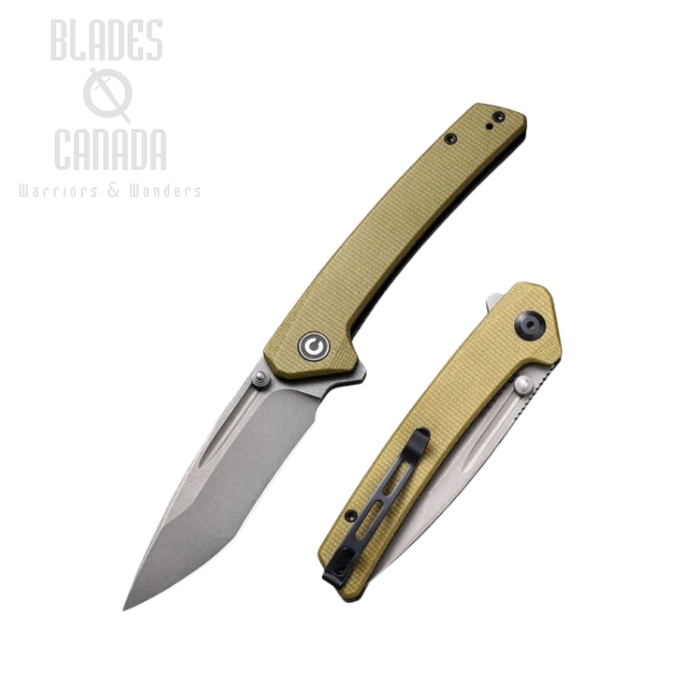 CIVIVI Keen Nadder Flipper Folding Knife, Micarta Olive, 2021C