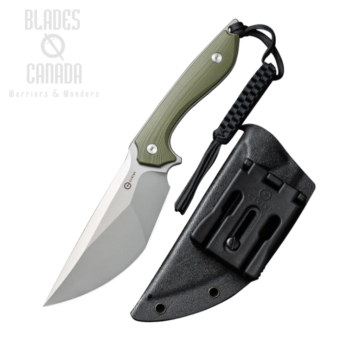 CIVIVI Concept 22 Fixed Blade Knife, D2, G10 OD Green, Kydex Sheath, C21047-2