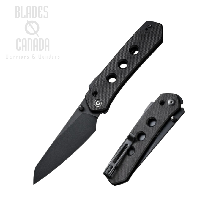 CIVIVI Vision FG Folding Knife, Nitro-V Black, G10 Black, C22036-1