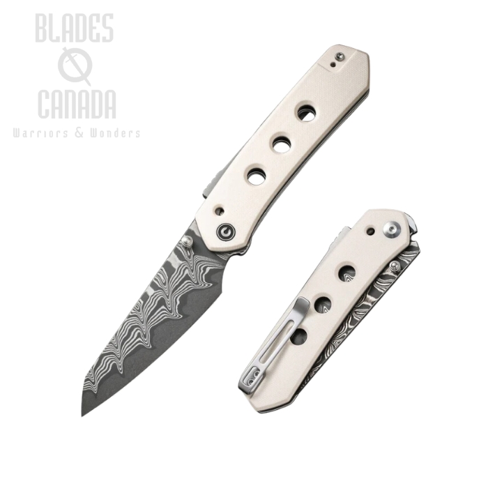 CIVIVI Vision FG Folding Knife, Damascus, G10 Ivory, C22036-DS1