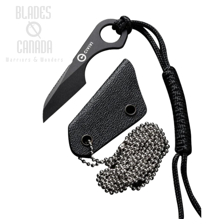 CIVIVI Gramis Fixed Blade Knife, 14C28N Black, Kydex Sheath, 23004-1