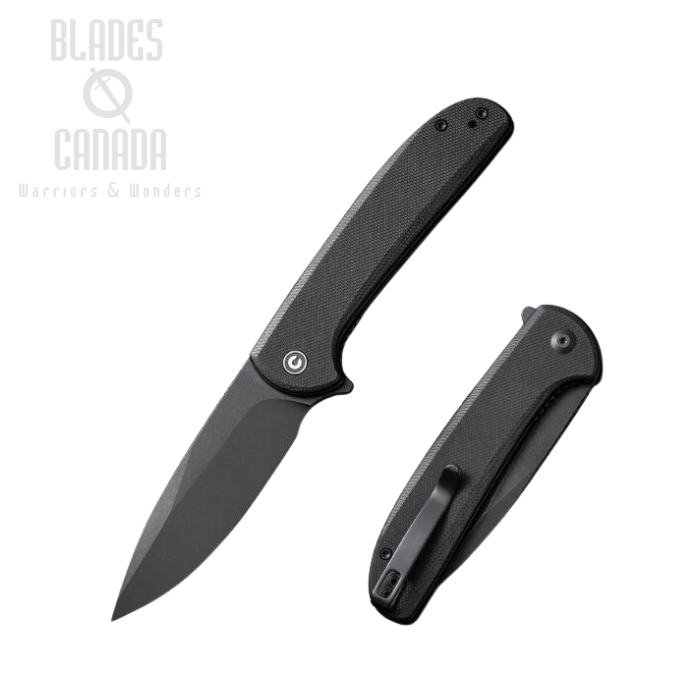 CIVIVI Primitrox Flipper Folding Knife, Black Nitro-V, Black G10, C23005A-2