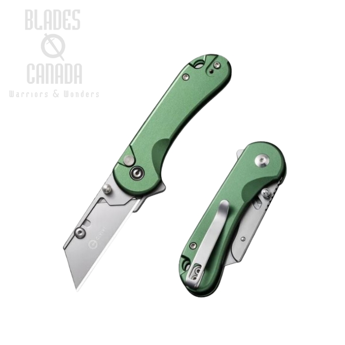 CIVIVI Elementum Utility Folding Knife, Replaceable Blades, Green Aluminum, C23039B-3