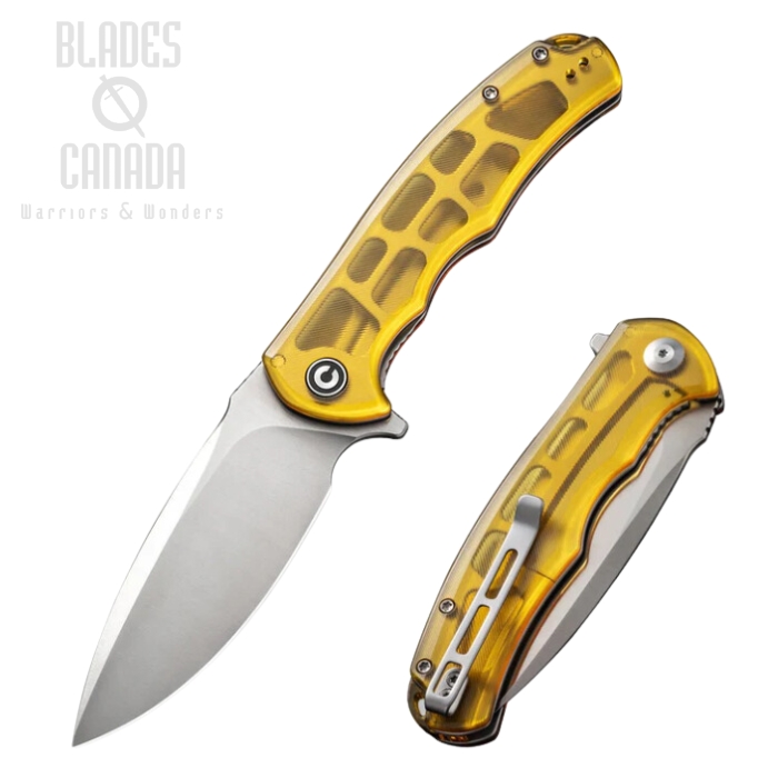 CIVIVI Praxis Flipper Folding Knife, Satin Blade, Ultem Handle, 803L