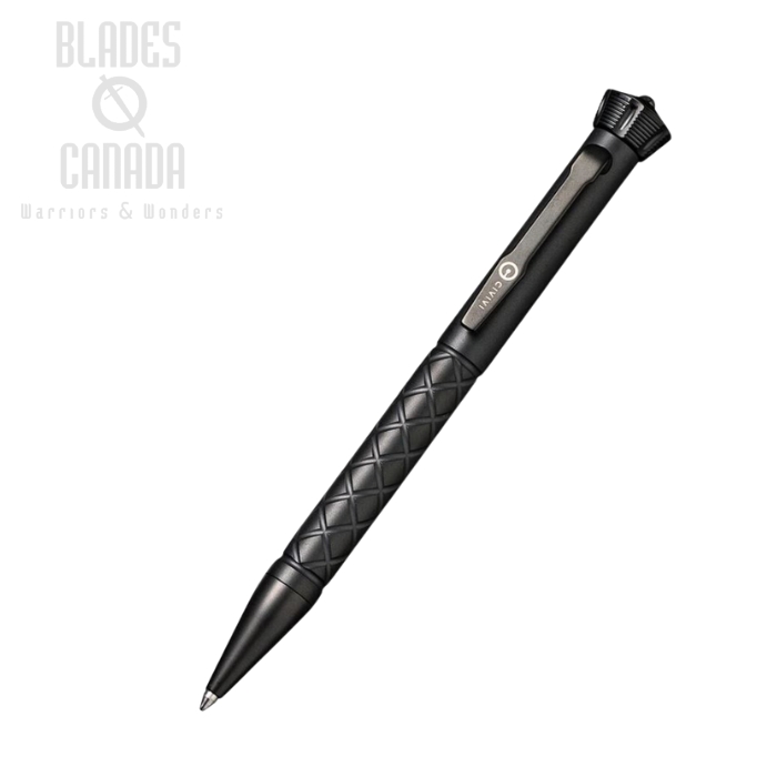 CIVIVI Coronet Pen, Titanium Black, Spinner & Glass Breaker, P-02B