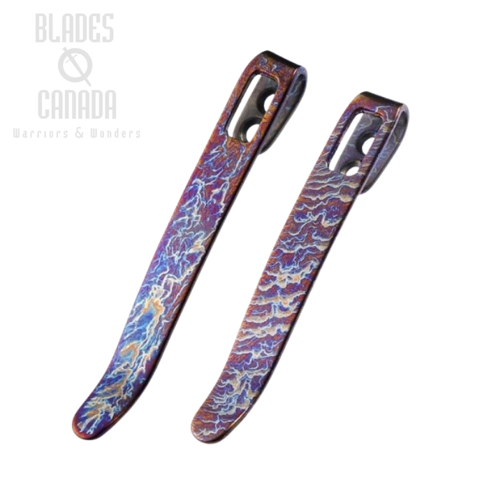 CIVIVI Flamed Titanium Pocket Clips, 2-Pieces T002A