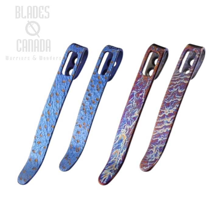 CIVIVI Flamed Titanium Pocket Clips, 4-Pieces T002C