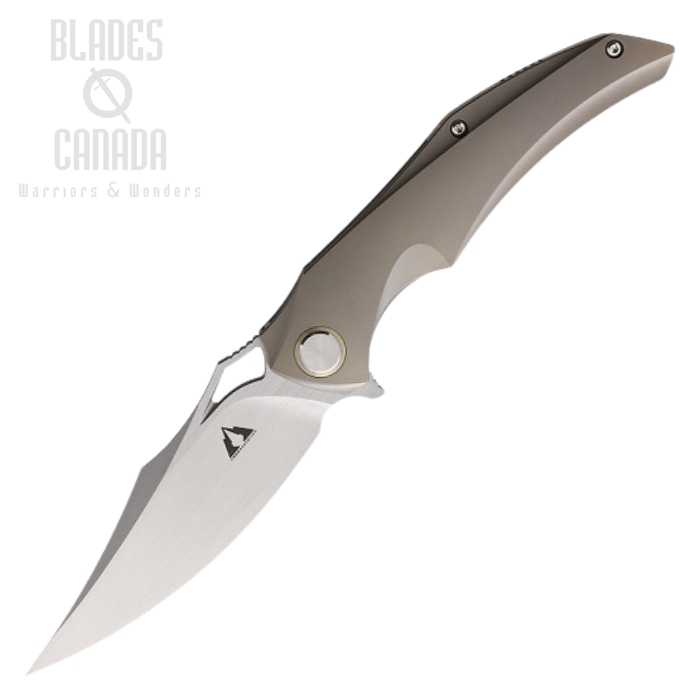 CMB Made Prowler Flipper Framelock Knife, M390, Titanium Grey, CMB02G