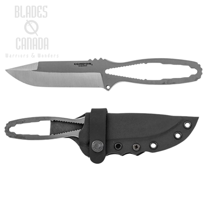 Condor Biker's Fixed Blade Knife, 1075 Carbon, Kydex Sheath, CTK803-4.7