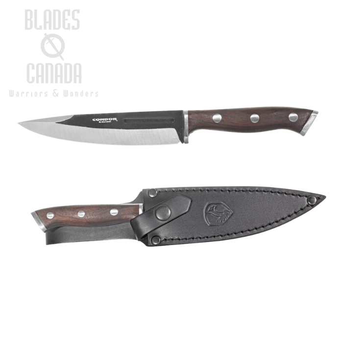 Condor Patagon Fixed Knife, 420 HC, Walnut, Leather Sheath, CTK122-5.9SS