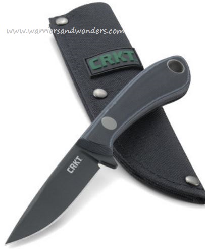 CRKT Mossback Bird And Trout Fixed Blade Knife, SK5 Steel, G10 Black, Nylon Sheath, CRKT2832