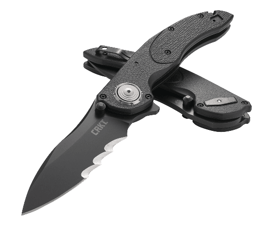 CRKT Linchpin Flipper Folding Knife, 1.4116 w/ Veff Serrations, GFN Black, CRKT5406K - Click Image to Close