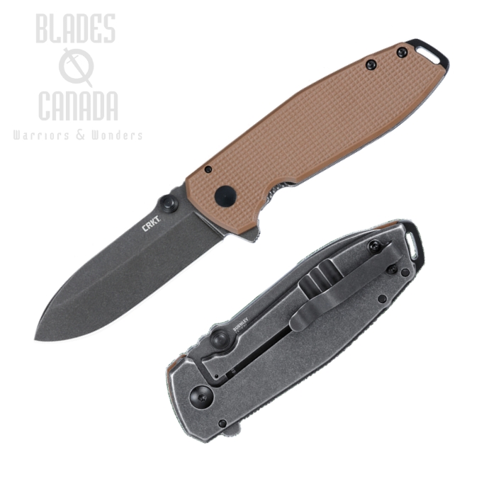 CRKT Squid XM Assisted Open Folding Knife, D2 SW, G10 Earth Brown, 2495B