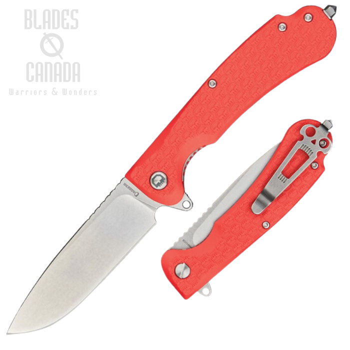 Daggerr Wocket Flipper Folding Knife, Stonewash Blade, FRN Orange Textured, DGRWKFORSW