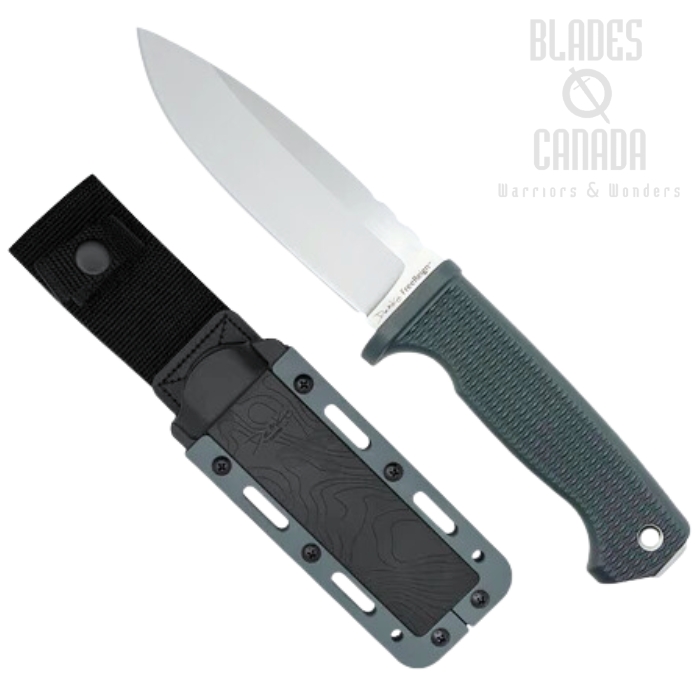 Demko FreeReign Fixed Blade Knife, AUS10A Drop Point, Grey/Black Handle, FR-10A-GREY