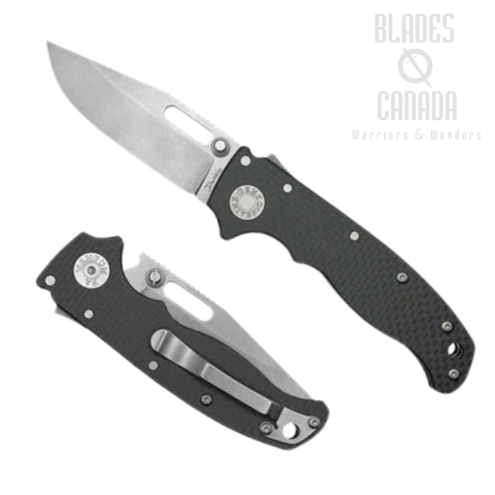 Demko AD20.5 Shark Lock Folding Knife, S35VN Clip Point, Carbon Fiber, 205-S35-CPCF