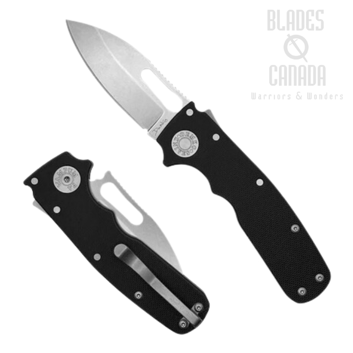 Demko Shark Cub Shark Lock Folding Knife, CPM 20CV Slicer Shark, G10 Black Peel Ply, SC-20CV-BLKG10-SS