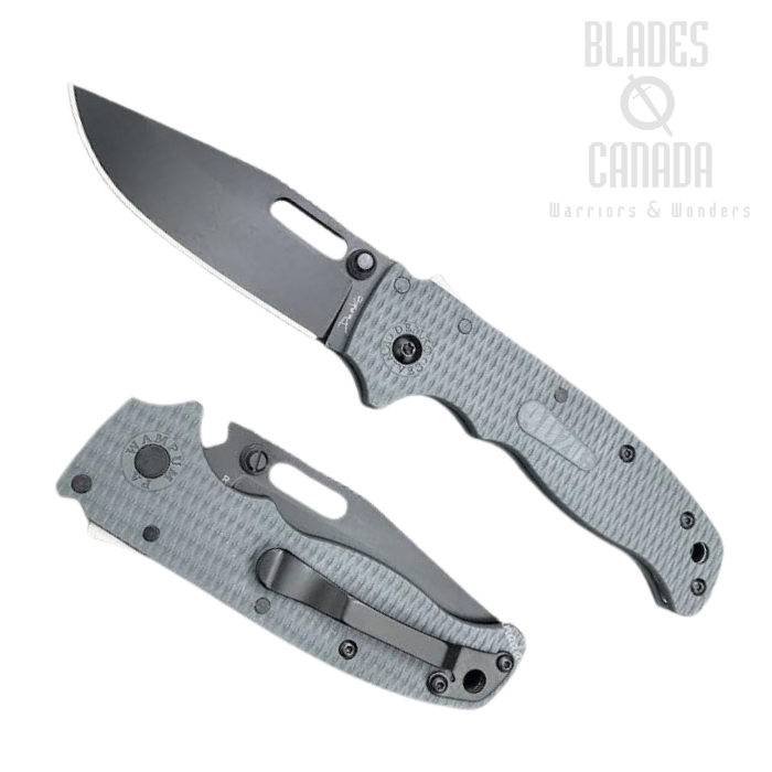 Demko AD20.5 Folding Knife, D2 DLC Clip Point, Grivory Grey, 205-D2-CP-DLC