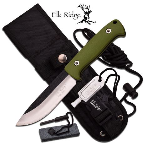 Elk Ridge ER555GN Fixed Blade w/ Nylon Sheath