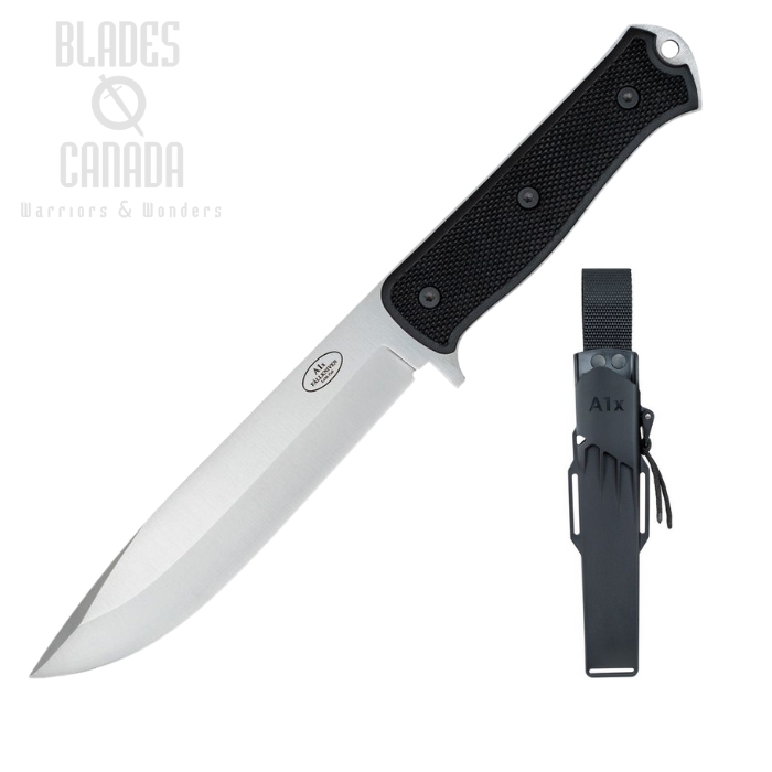 Fallkniven A1x Fixed Blade Survival Knife, Laminate Satin, Thermorun Black, A1X