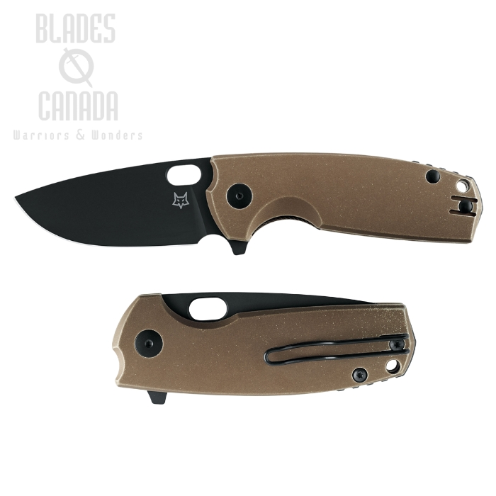 Fox Italy Core Flipper Knife, Elmax Black, Aluminum Brown SW, FX-604 ALBR