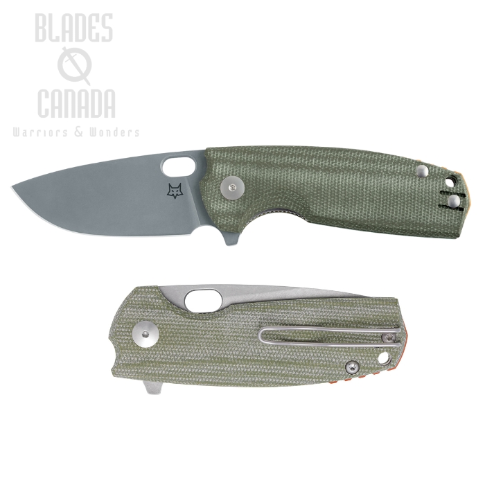 Fox Italy Core Flipper Knife, Elmax SW, Micarta Green, FX-604 MFG