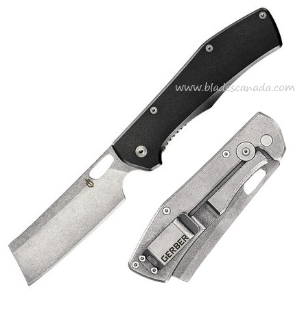 Gerber Flatiron Framelock Folding Knife, Aluminum Black/Grey