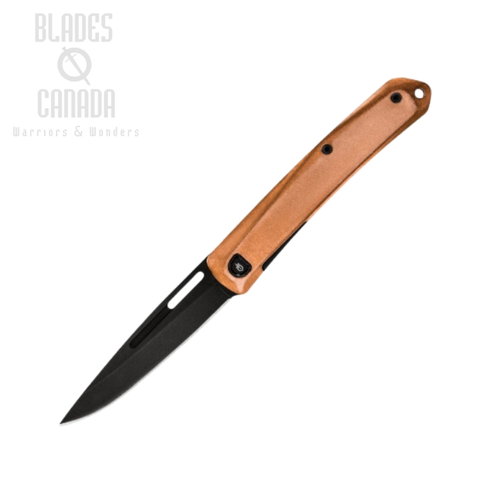 Gerber Affinity Framelock Nailnick Folding Knife, Black Blade, Copper, 4058