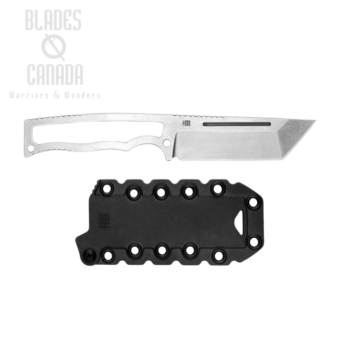 Halfbreed Compact Field Fixed Blade Knife, N690 Stonewash, MOLLE Sheath CFK-03