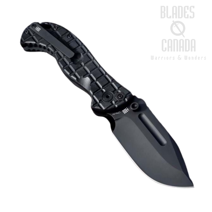 Halfbreed Large Bush Gen 2 Folding Knife, CPM 3V Black, G10 Black, LBF-01 BLK G2