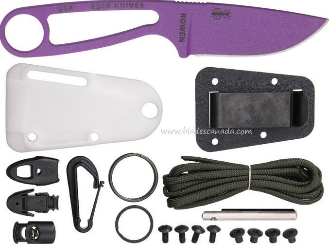 ESEE Izula w/KIT Fixed Blade Knife, 1095 Carbon Purple, Molded Sheath - Click Image to Close