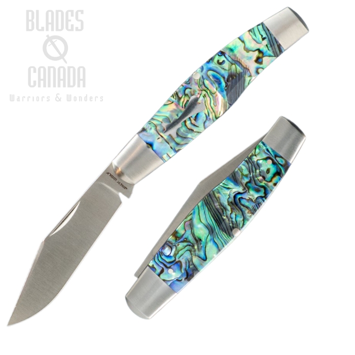 Jack Wolf Stockman Slipjoint Folding Knife, Sandvik, Abalone, STOCK-01-ABALONE (image for) Jack Wolf Stockman Slipjoint Folding Knife, Sandvik, Abalone, STOCK-01-ABALONE