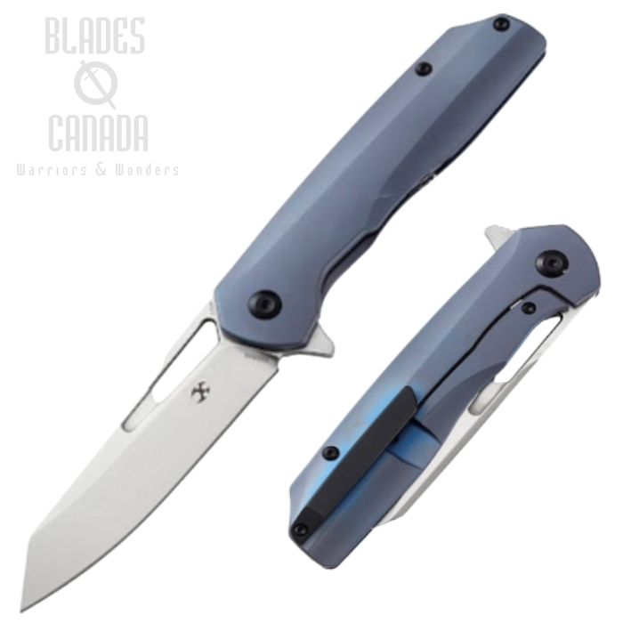 Kansept Shard Flipper Framelock Knife, CPM S35VN, Titanium Blue, K1006A8 (image for) Kansept Shard Flipper Framelock Knife, CPM S35VN, Titanium Blue, K1006A8