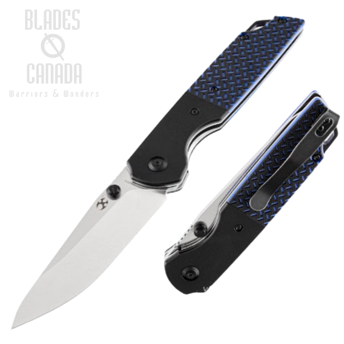 Kansept Warrior Folding Knife, D2 SW Drop Point, G10 Black/Blue, T1005S1 (image for) Kansept Warrior Folding Knife, D2 SW Drop Point, G10 Black/Blue, T1005S1
