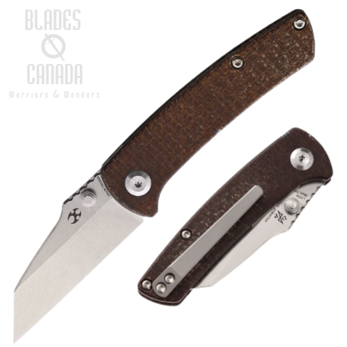 Kansept Little Main Street Folding Knife, Stonewash 154CM, Micarta Brown, T2015A5 (image for) Kansept Little Main Street Folding Knife, Stonewash 154CM, Micarta Brown, T2015A5