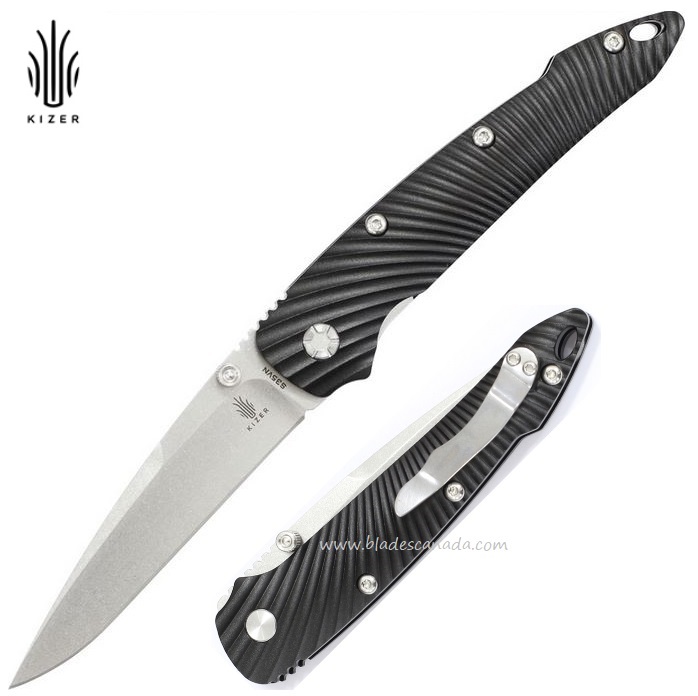 Kizer 4419A4 Folding Knife, CPM S35VN, Aluminum Black, 4419A4
