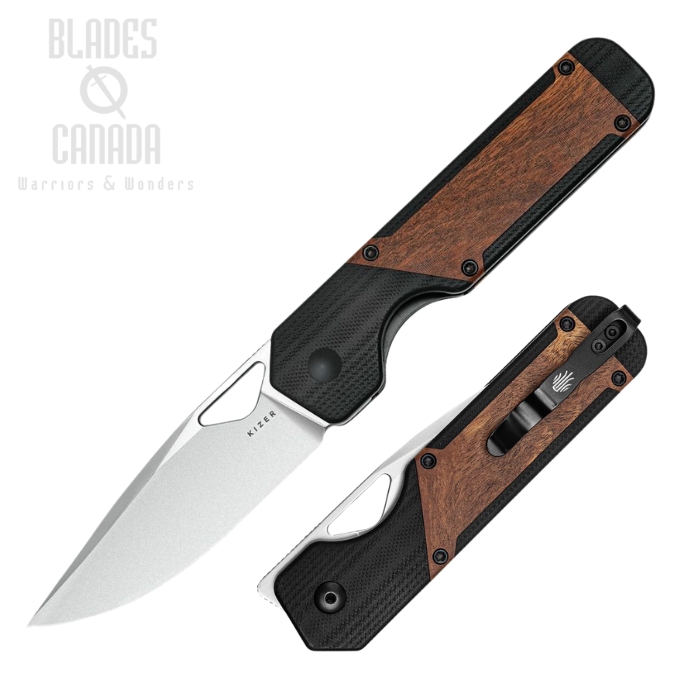 Kizer Militaw Framelock Folding Knife, Nitro-V Satin, G10 Black/Mikuruti, V3634C2